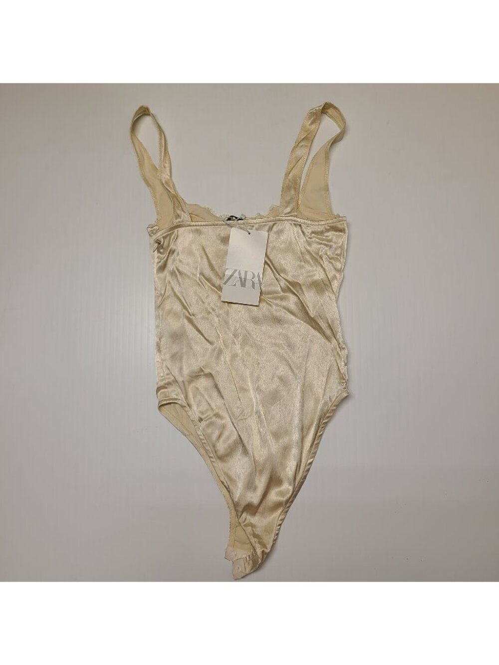 Zara Vintage Style Ivory Satin Corset Bodysuit Balletcore Size S - Picture 2 of 8